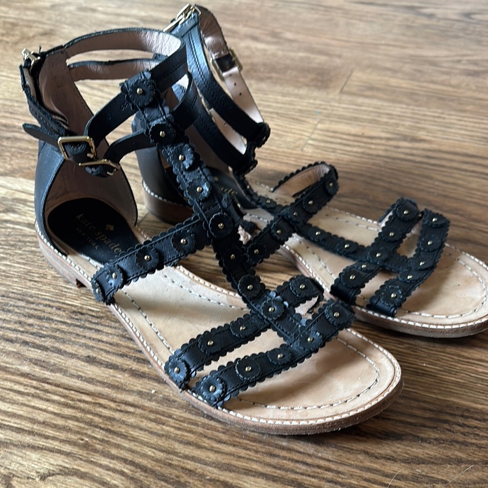 Kate Spade Black Gladiator Sandals